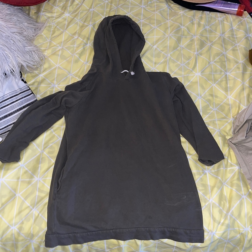 Long olive green sweater